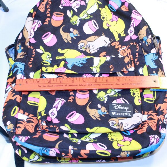 Disney Loungefly Winnie The Pooh Characters Black Large Nylon Backpack 01220316 - Picture 15 of 16